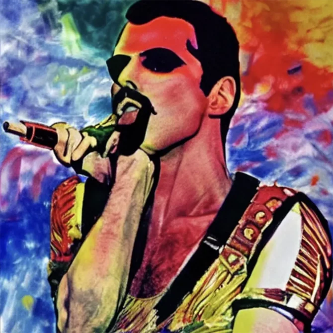 Freddie Mercury in the style of Anonymous    11